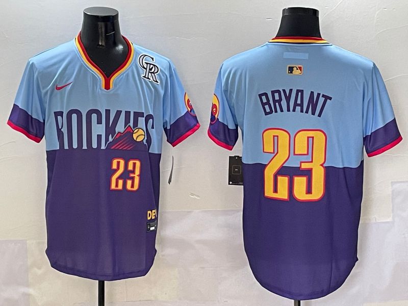 Men Colorado Rockies #23 Bryant Purple blue Joint Name 2025 Nike MLB Jersey style 5->colorado rockies->MLB Jersey